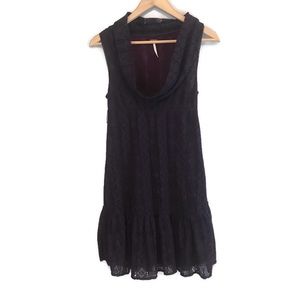 Free people purple lace sleeveless cowl neck dress
